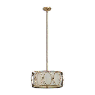 Uttermost Lighting Ovala 3 Light Gold Drum Pendant House of Isabella UK