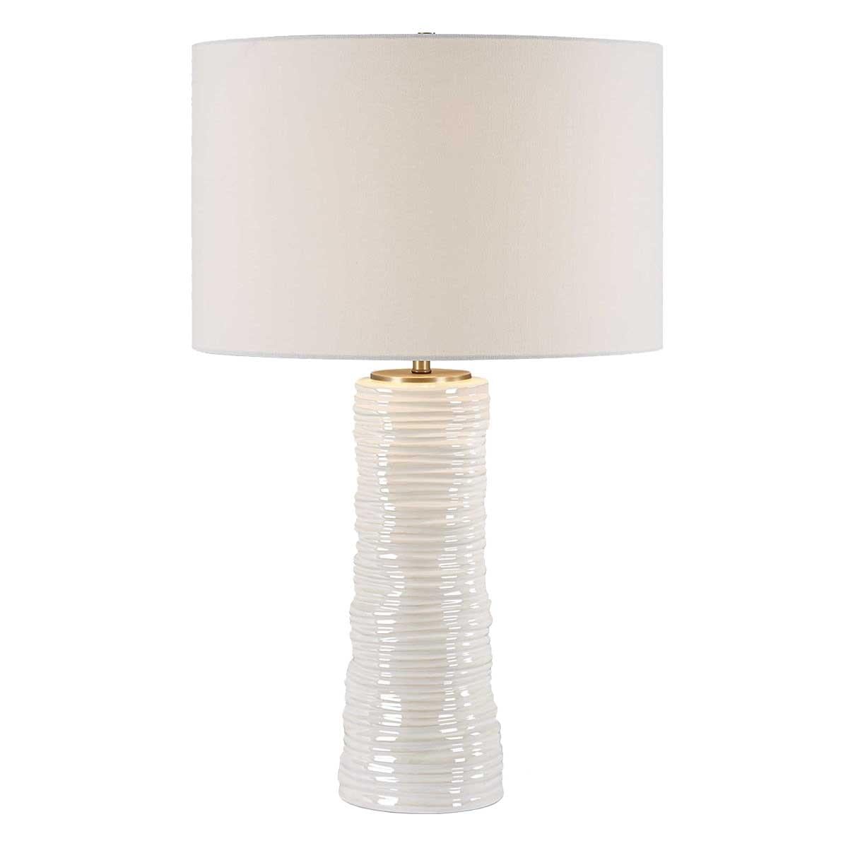 Uttermost Lighting Pavlova Glossy White Table Lamp House of Isabella UK