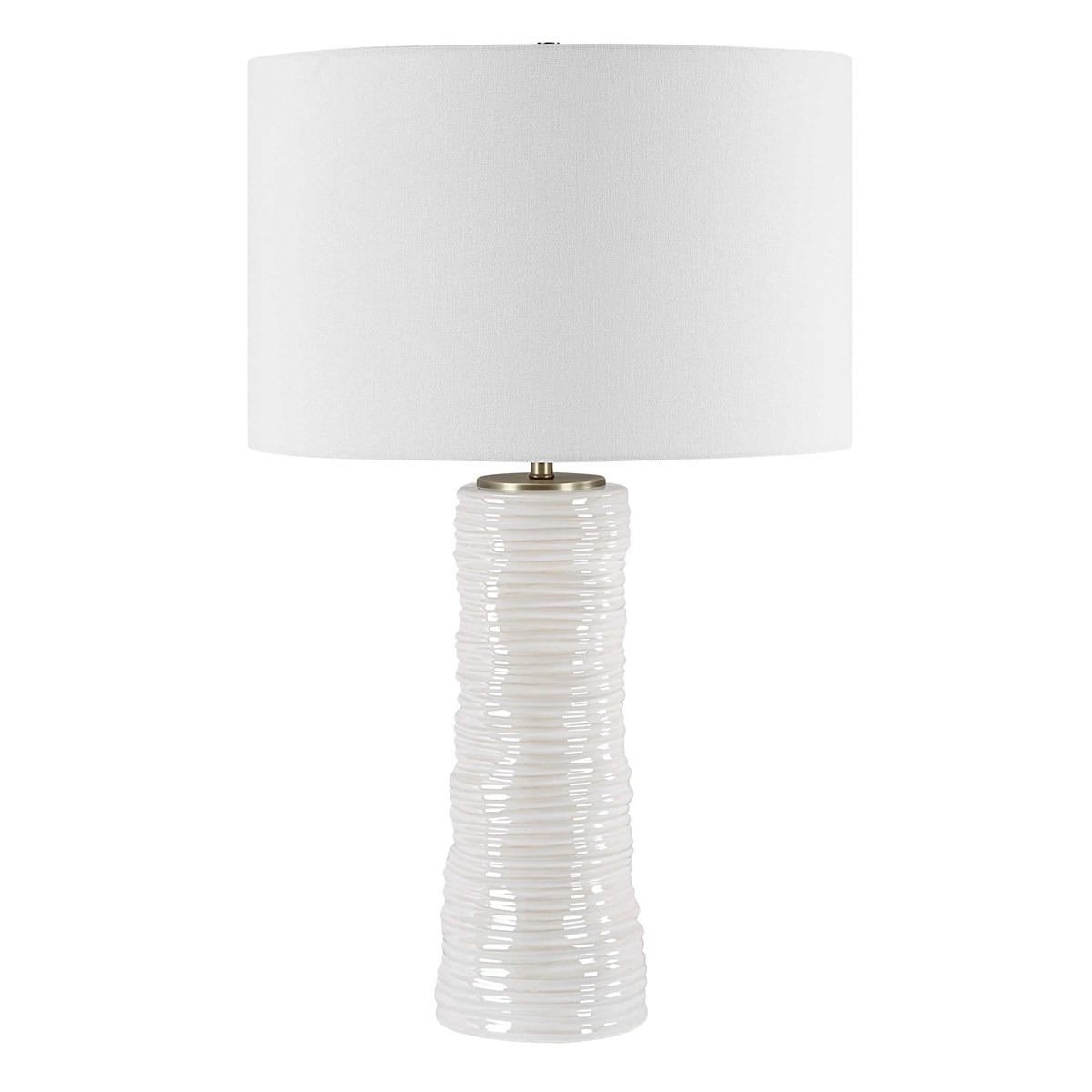 Uttermost Lighting Pavlova Glossy White Table Lamp House of Isabella UK