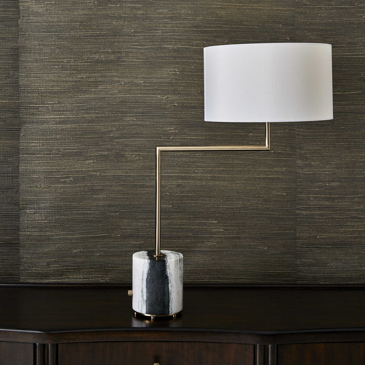 Uttermost Lighting Pivot Table Lamp - Panda Marble/Brass House of Isabella UK