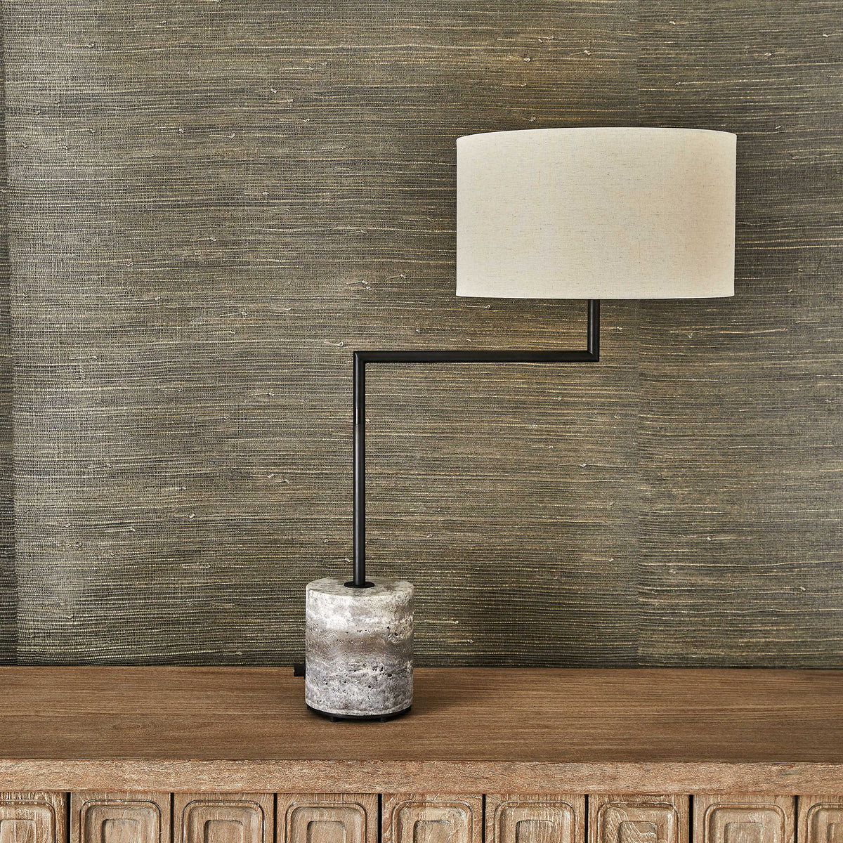 Uttermost Lighting Pivot Table Lamp - Travertine/Bronze House of Isabella UK
