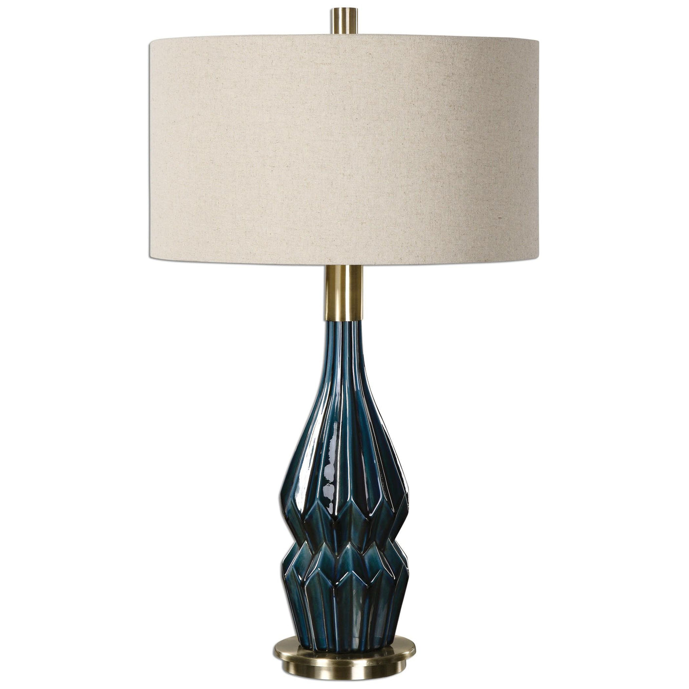 Uttermost Lighting Prussian Blue Ceramic Lamp House of Isabella UK