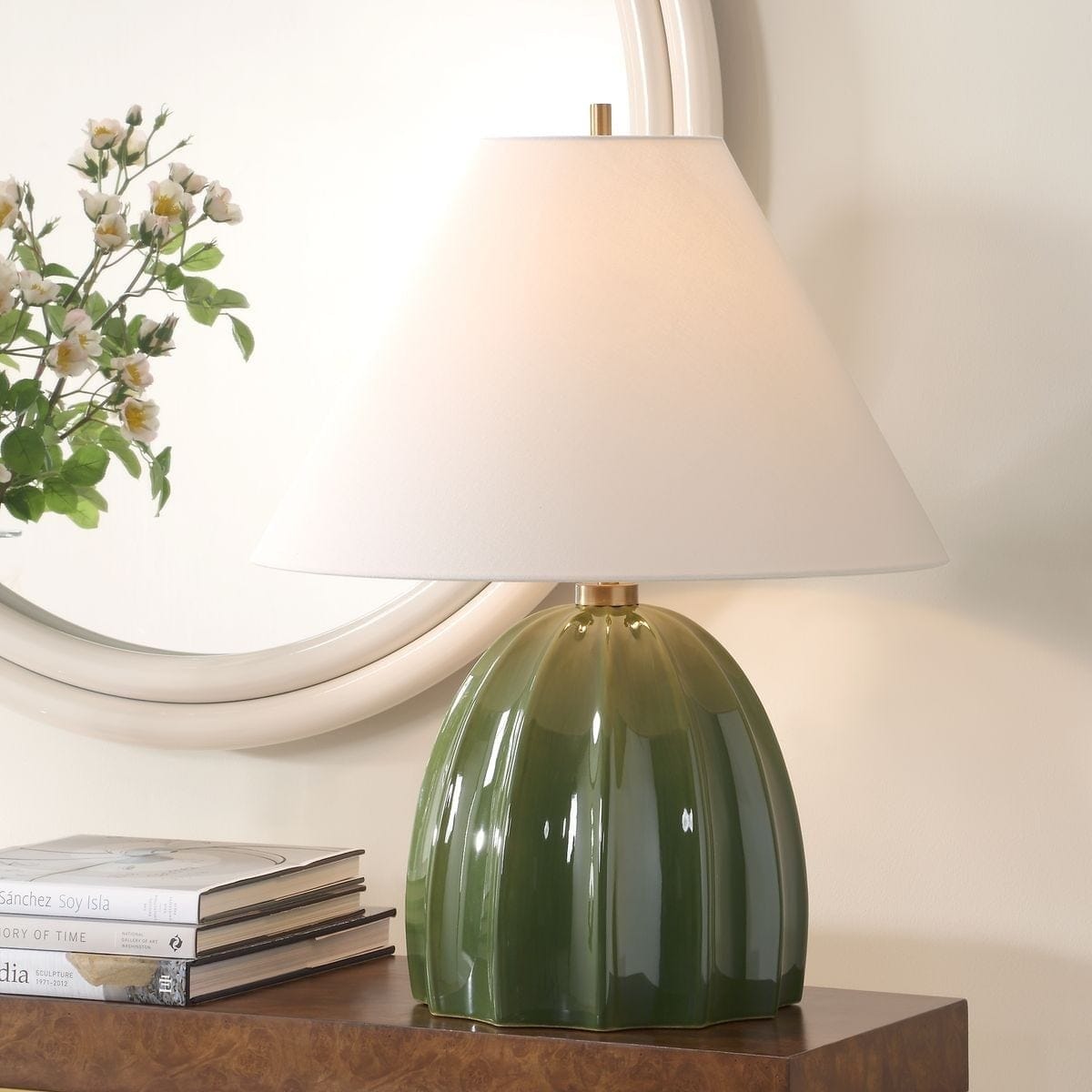Uttermost Lighting Renna Moss Green Table Lamp House of Isabella UK