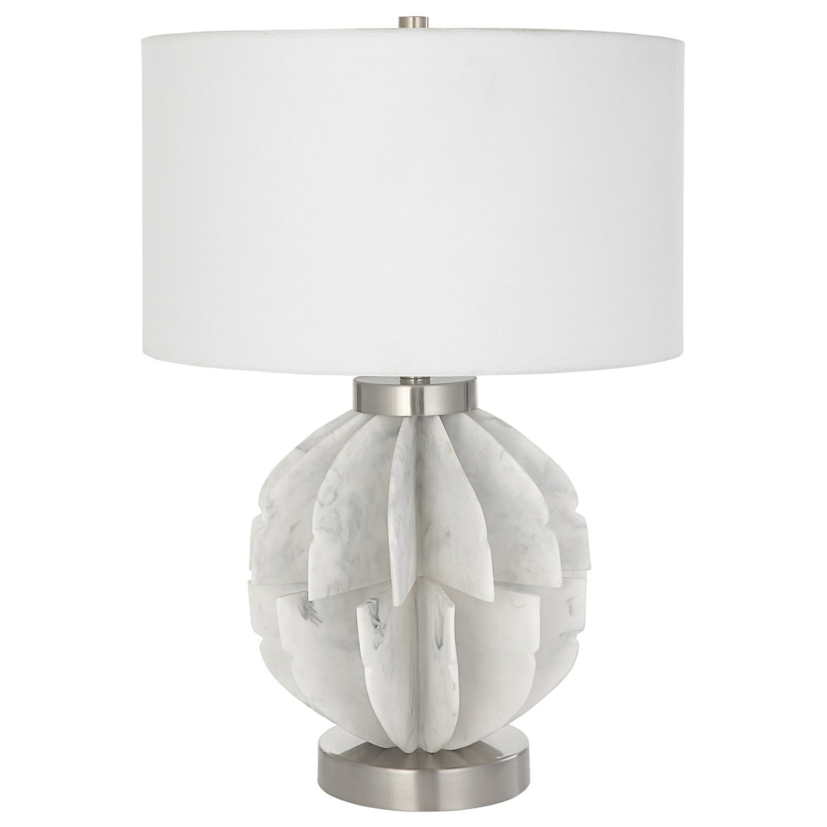 Uttermost Lighting Repetition White Marble Table Lamp House of Isabella UK