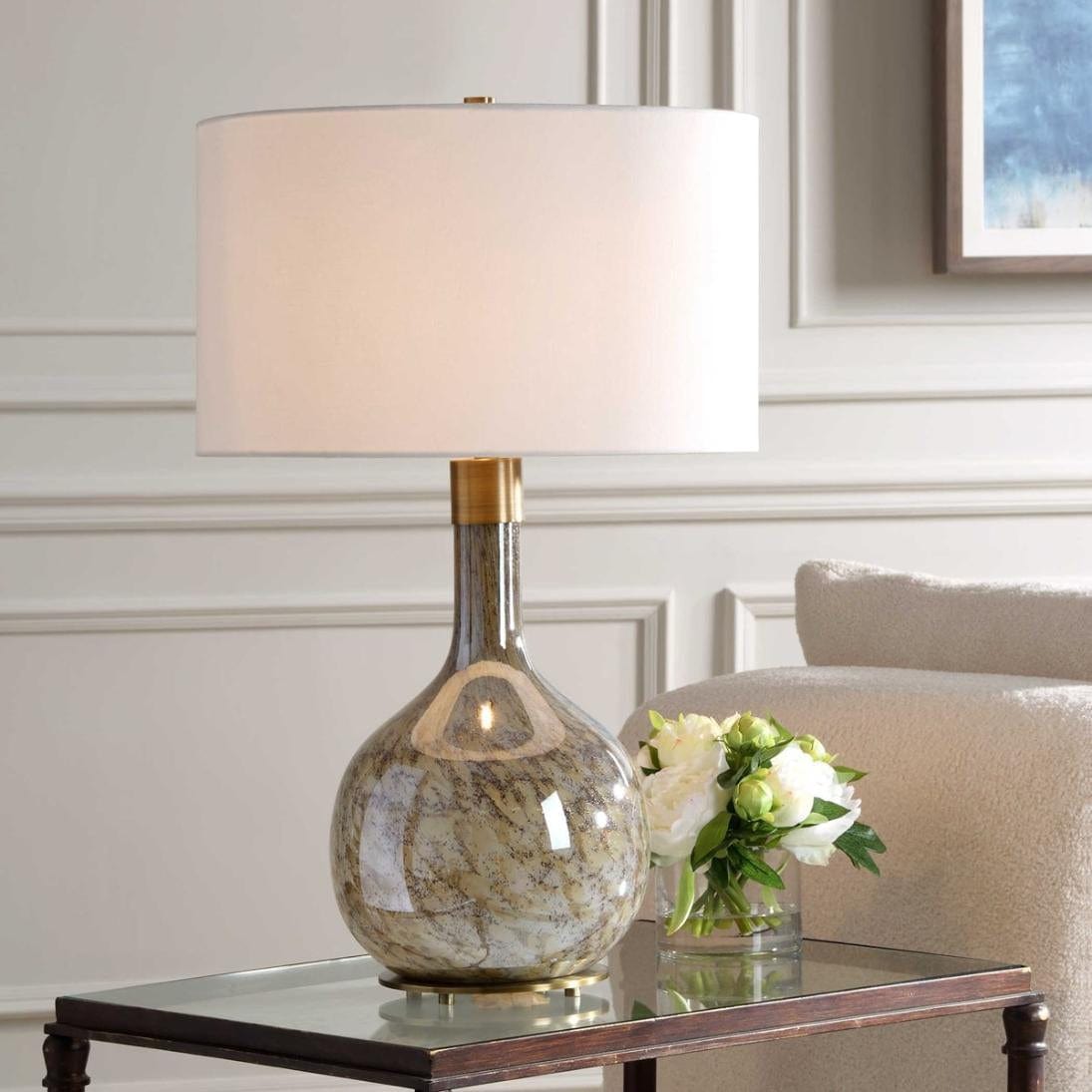 Rhine Brown Glass Table Lamp.