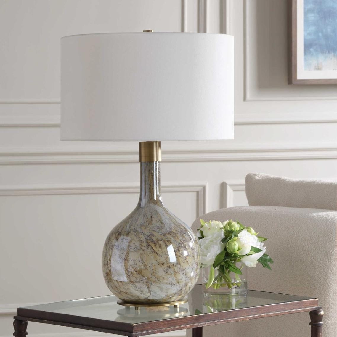 Rhine Brown Glass Table Lamp.