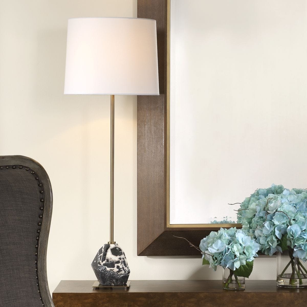 Uttermost Lighting Rowland Panda Marble Buffet Lamp House of Isabella UK
