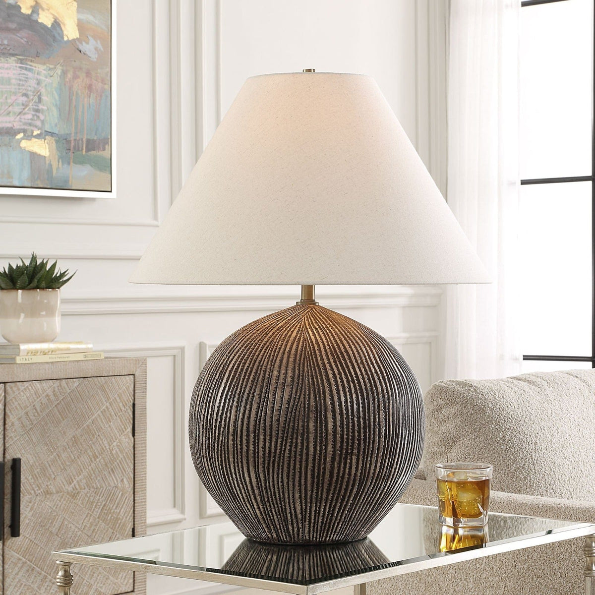 Uttermost Lighting Sayre Dark Brown Table Lamp House of Isabella UK