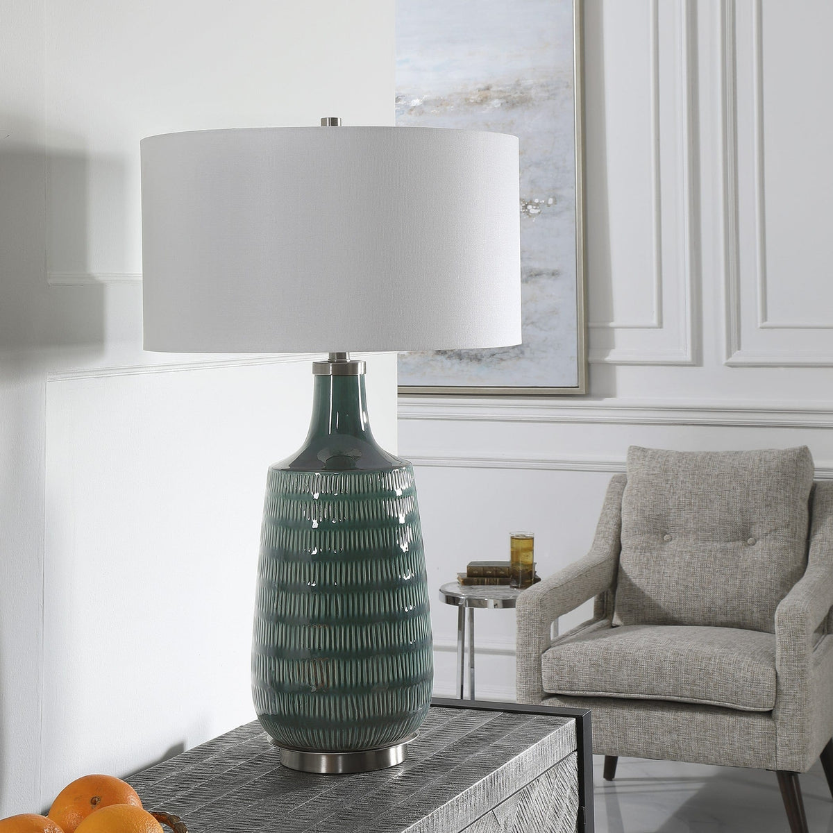 Uttermost Lighting Scouts Deep Green Table Lamp House of Isabella UK