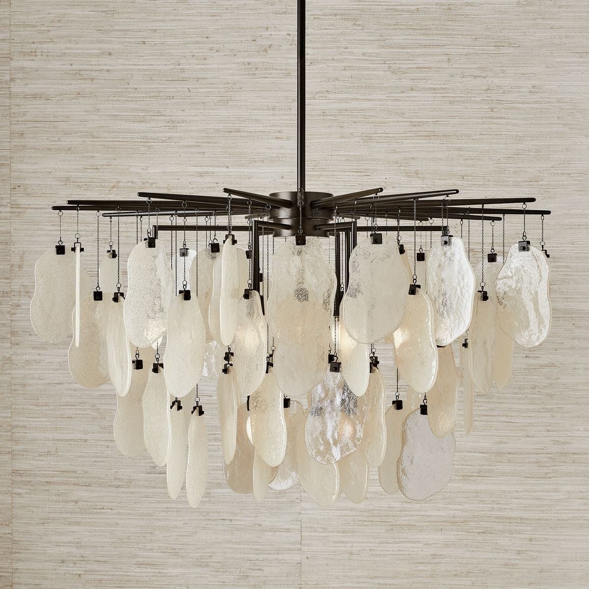 Uttermost Lighting Seeded Shield 8 Light Chandelier in Champagne House of Isabella UK