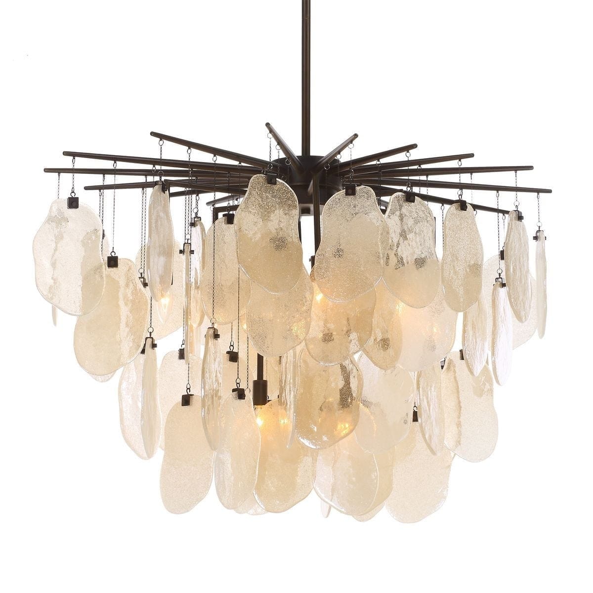 Uttermost Lighting Seeded Shield 8 Light Chandelier in Champagne House of Isabella UK