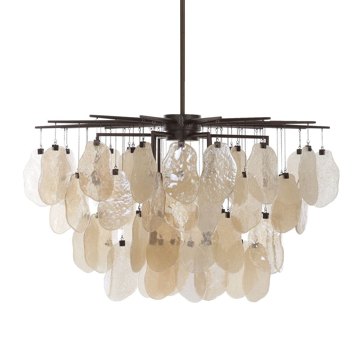 Uttermost Lighting Seeded Shield 8 Light Chandelier in Champagne House of Isabella UK