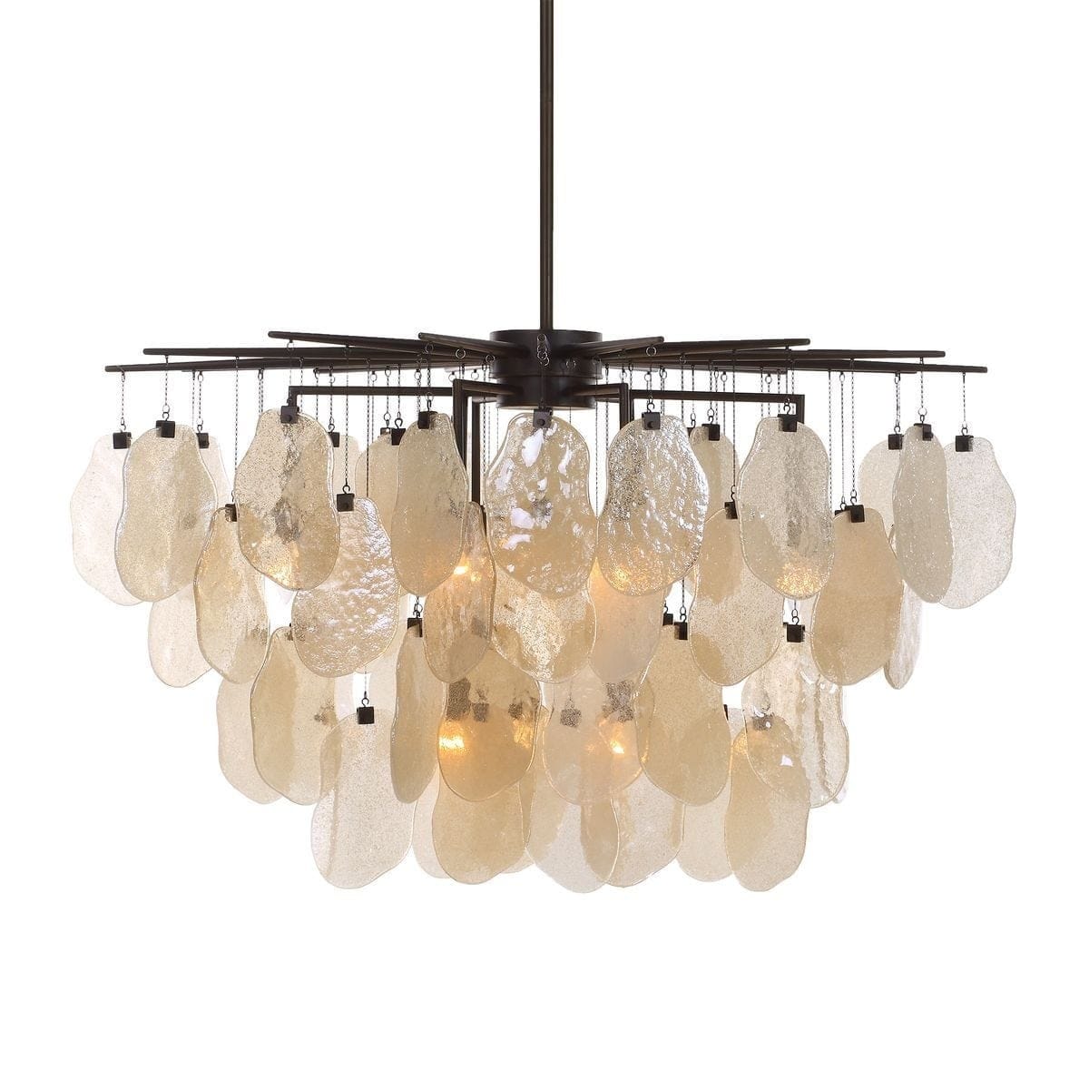 Uttermost Lighting Seeded Shield 8 Light Chandelier in Champagne House of Isabella UK