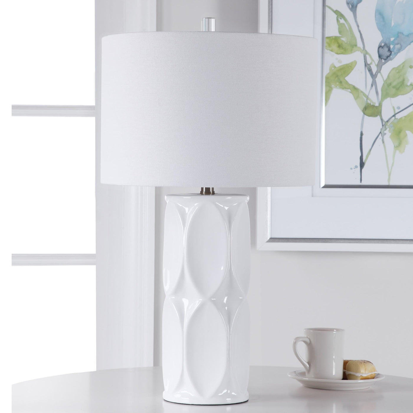 Uttermost Lighting Sinclair White Table Lamp House of Isabella UK