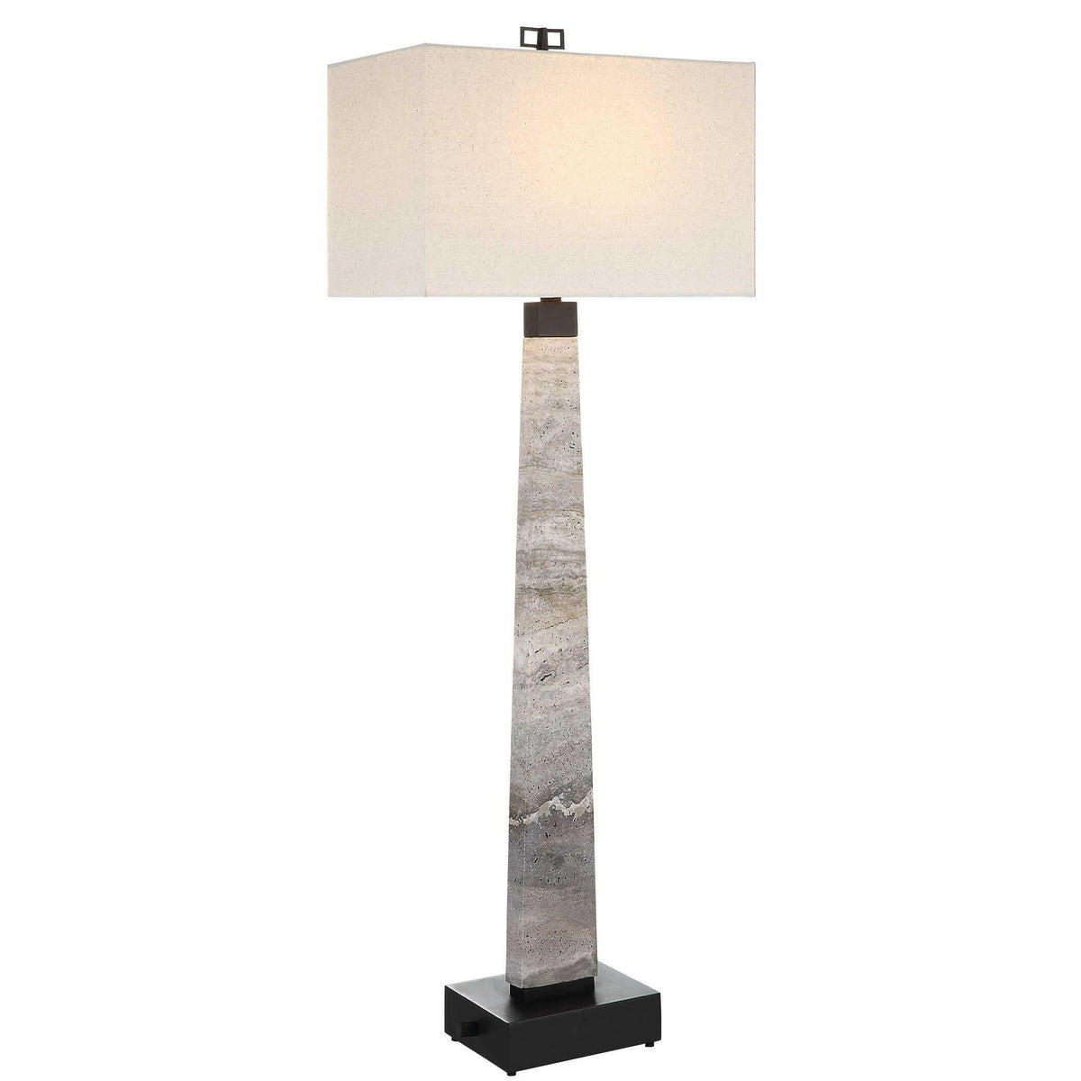 Spire Buffet Lamp - Rustic Gray Stone/bronze.