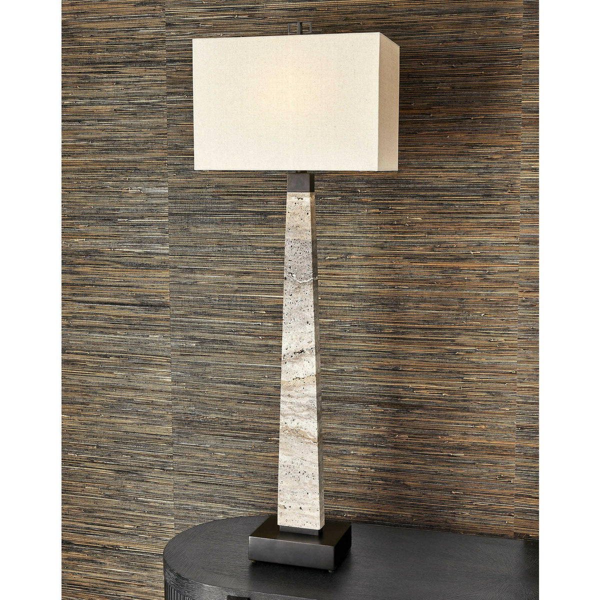 Spire Buffet Lamp - Rustic Gray Stone/bronze.