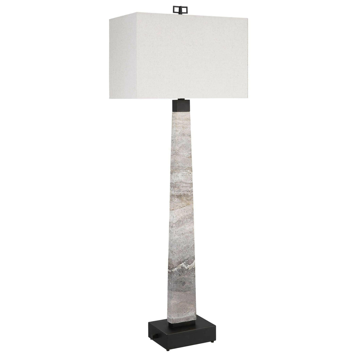 Spire Buffet Lamp - Rustic Gray Stone/bronze.