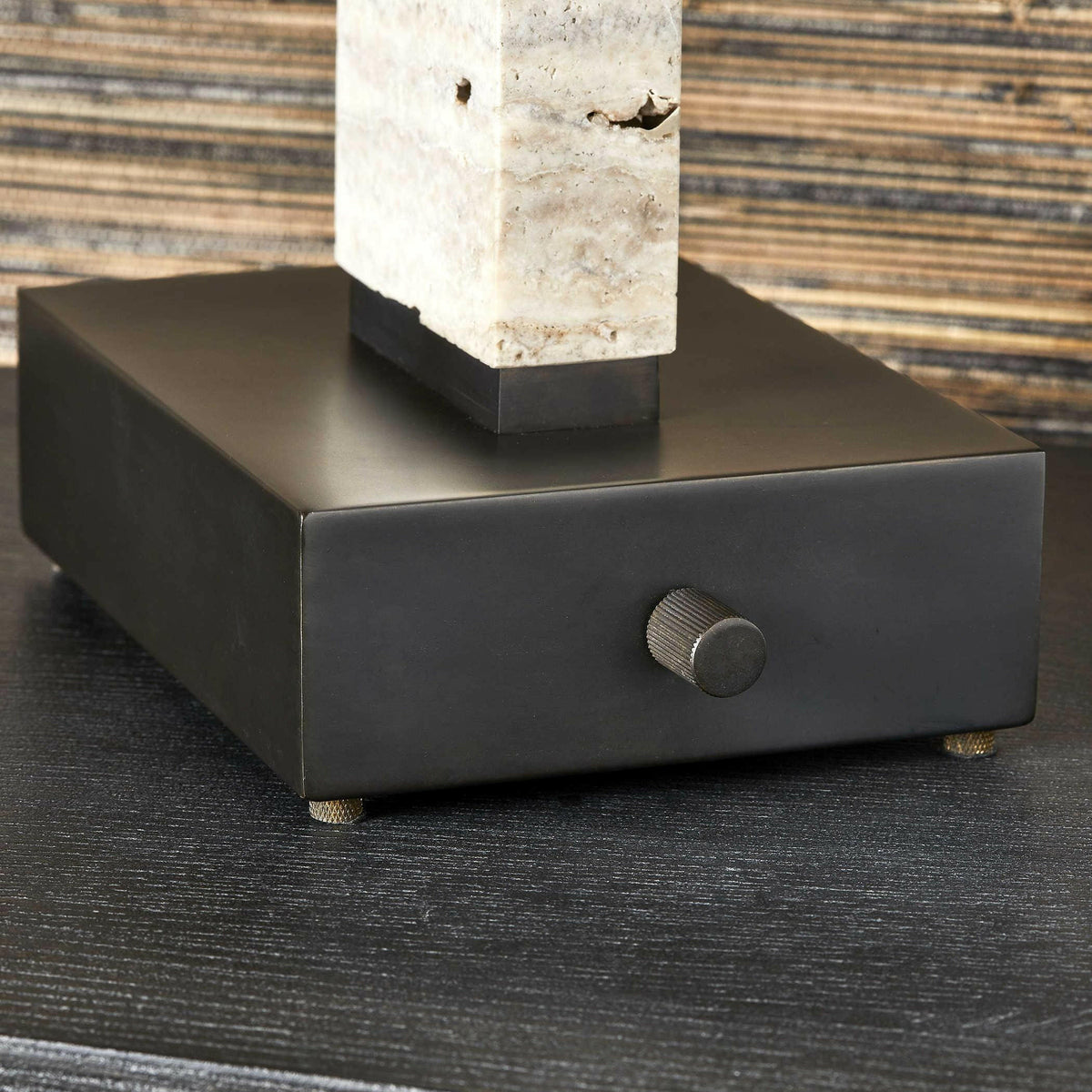 Spire Buffet Lamp - Rustic Gray Stone/bronze.