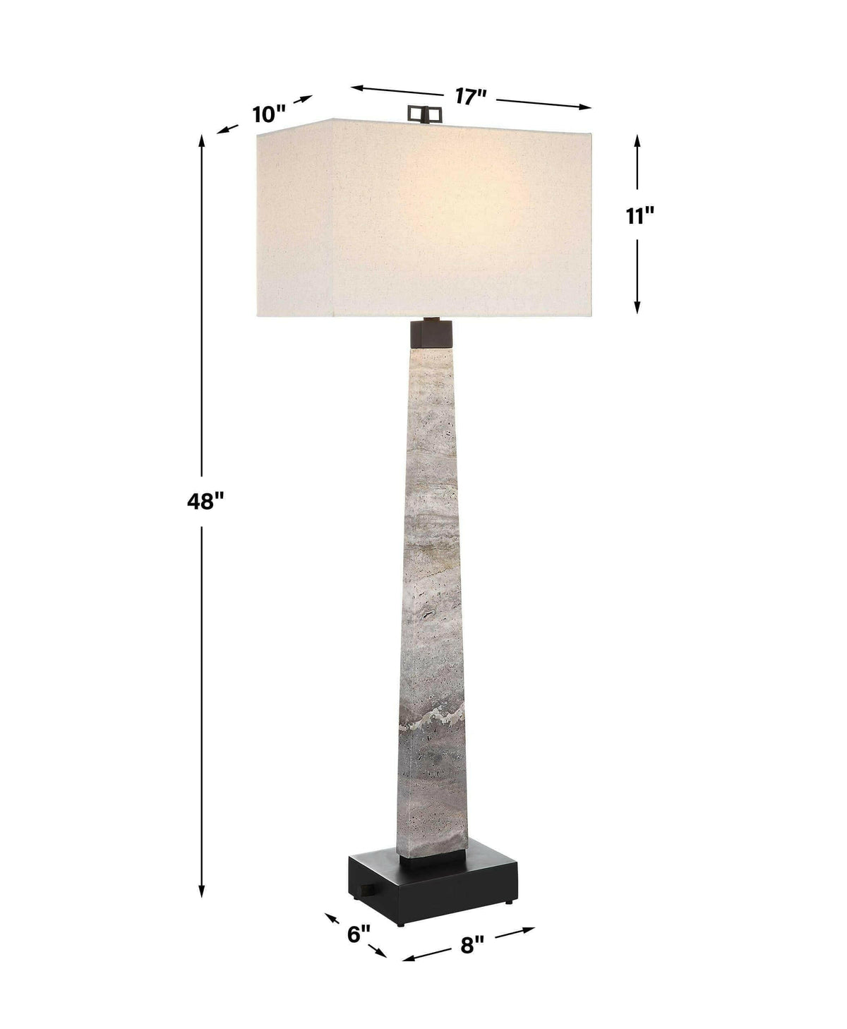 Spire Buffet Lamp - Rustic Gray Stone/bronze.