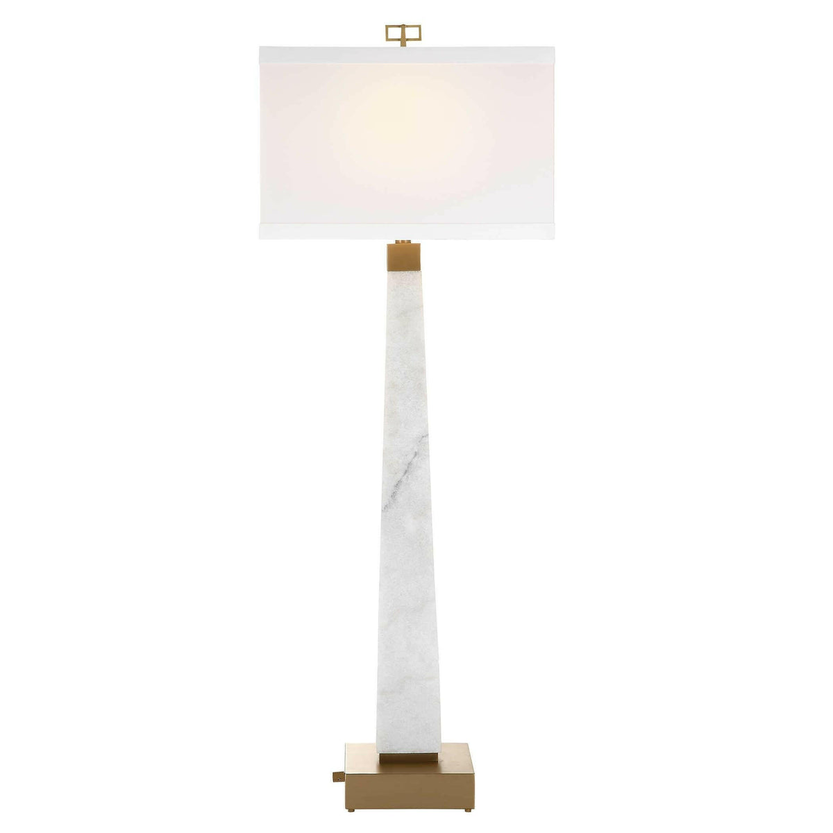 Spire Buffet Lamp - White Marble/brass.