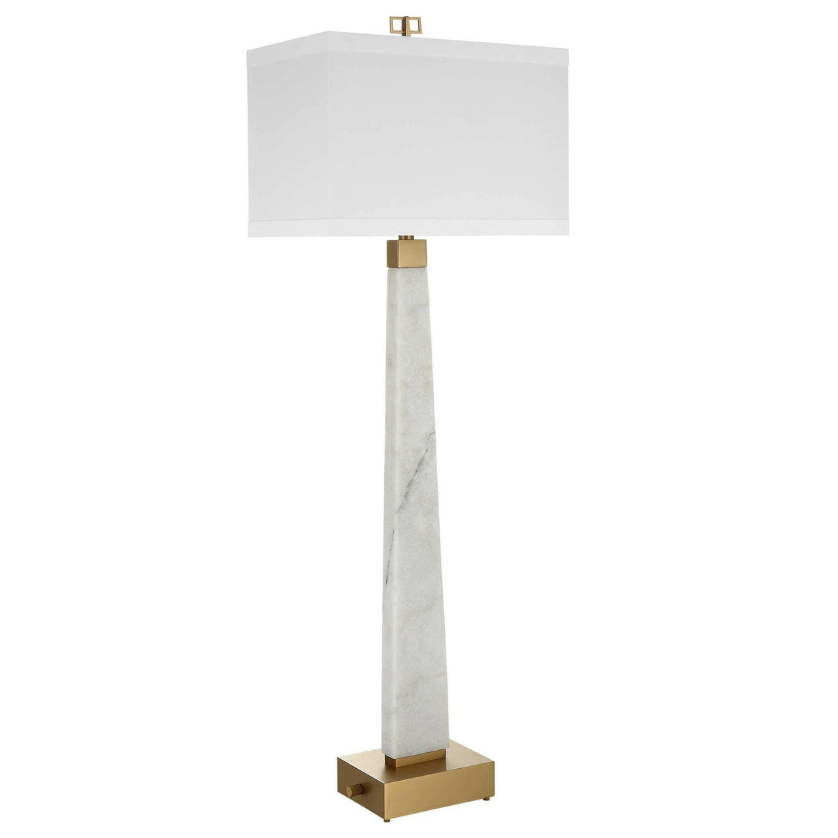 Spire Buffet Lamp - White Marble/brass.