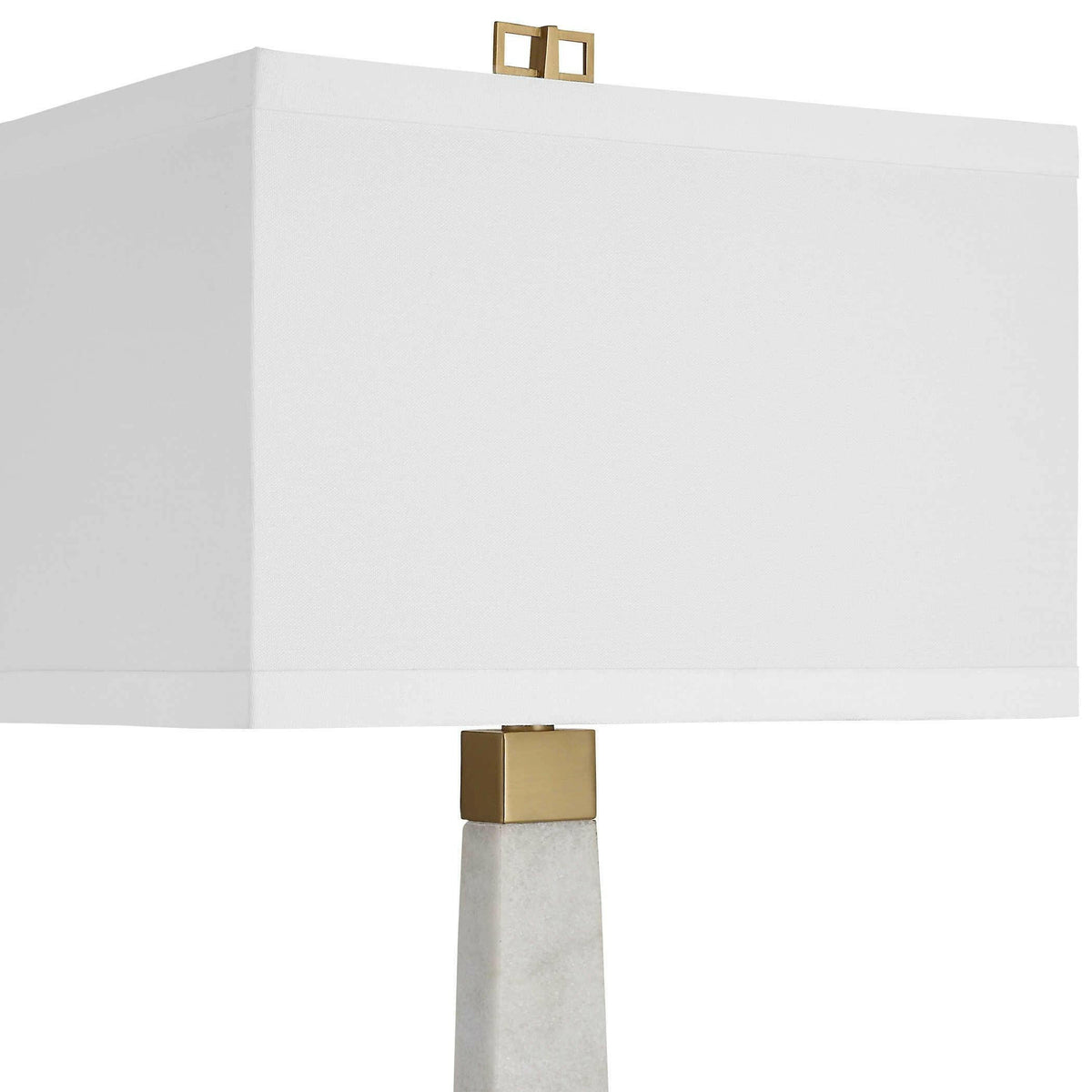 Spire Buffet Lamp - White Marble/brass.