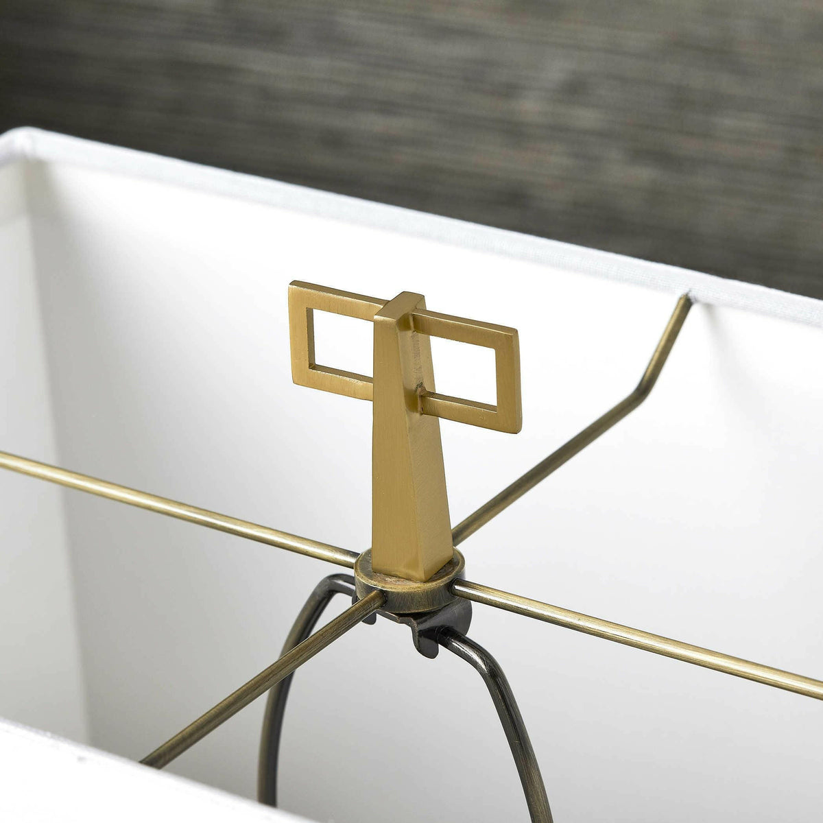 Spire Buffet Lamp - White Marble/brass.