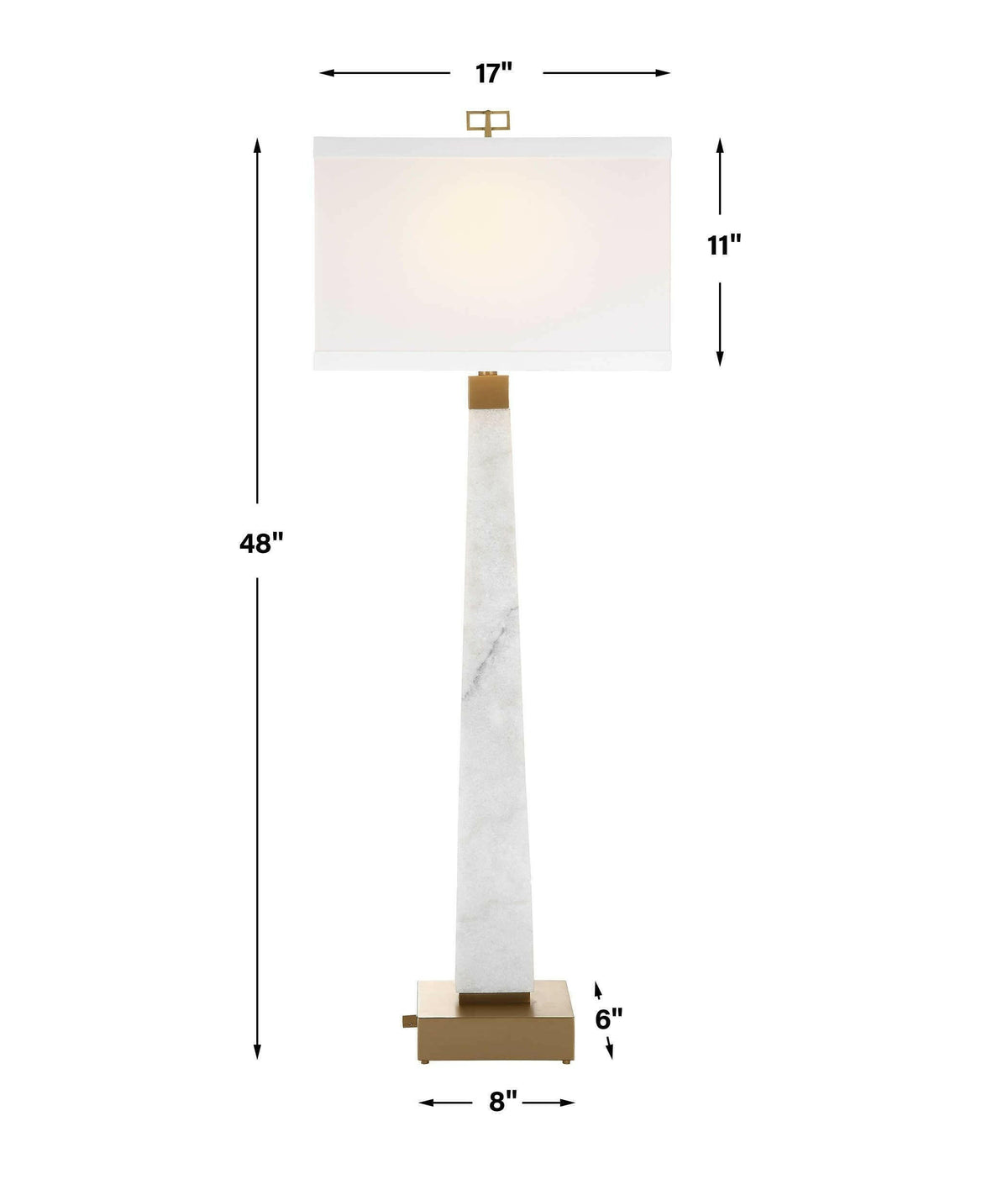 Spire Buffet Lamp - White Marble/brass.