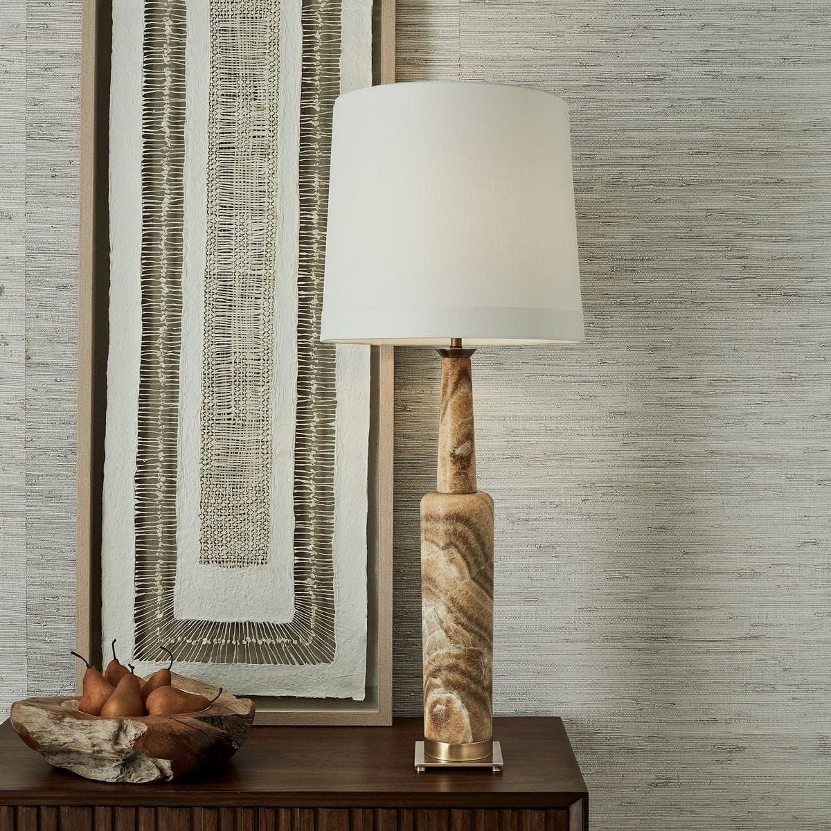 Uttermost Lighting Statuesque Table Lamp - Latte Onyx House of Isabella UK