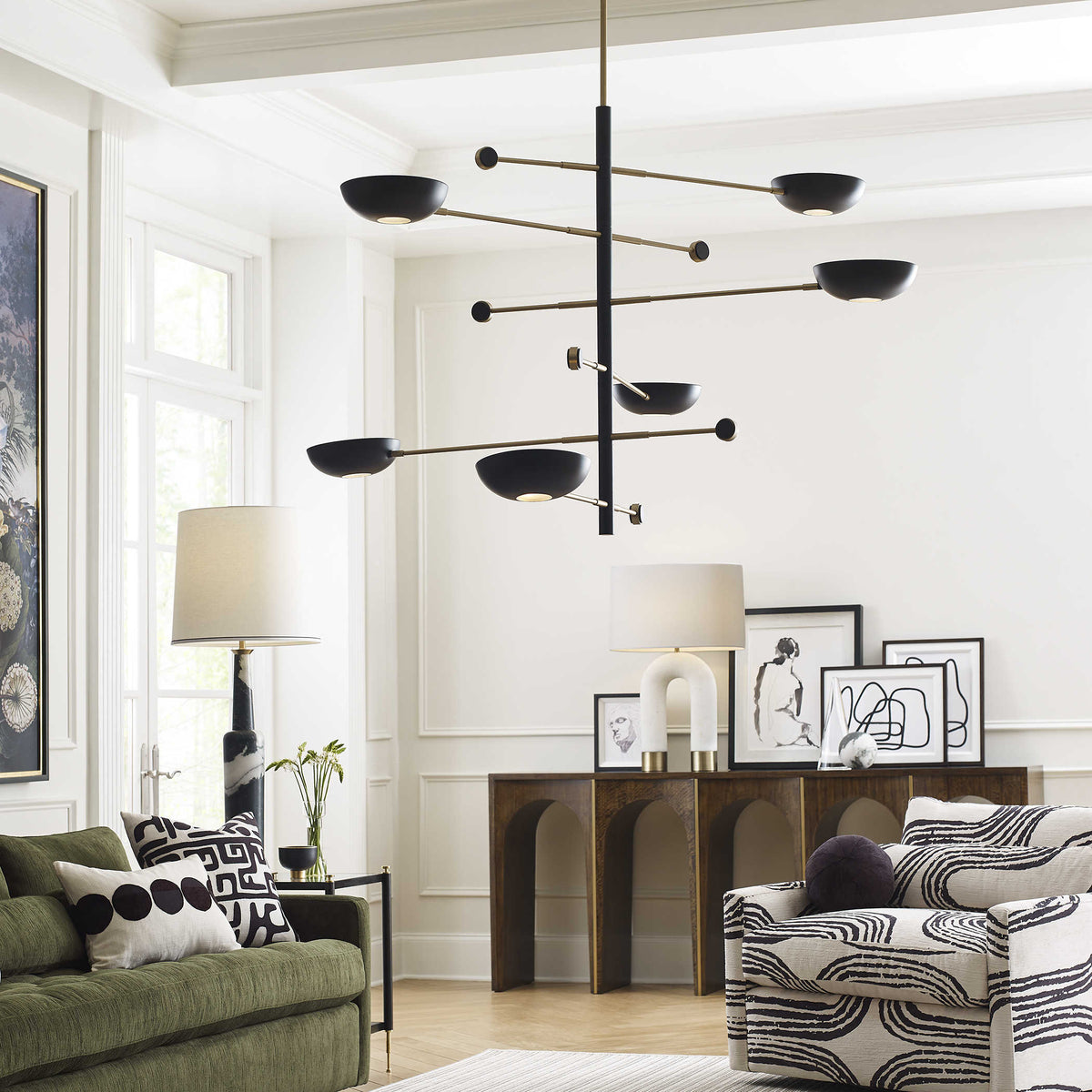 Uttermost Lighting Swinger 6 Light Pendant in Black House of Isabella UK