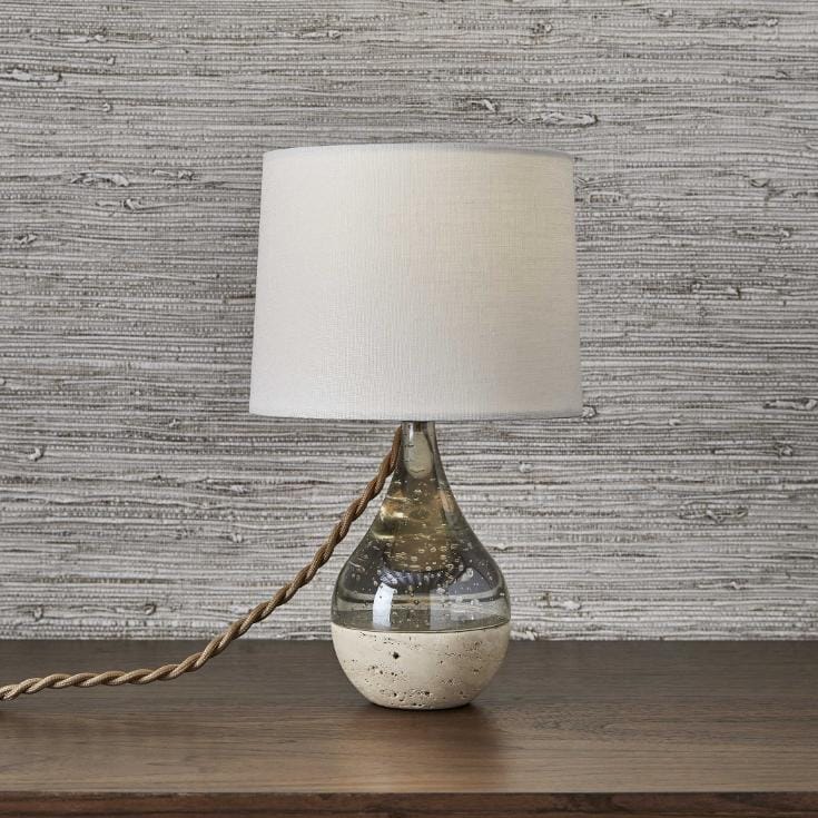 Uttermost Lighting Tiny Bubbles Glass & Travertine Mini Lamp House of Isabella UK