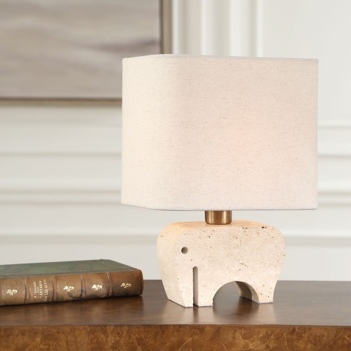 Uttermost Lighting Tusk Travertine Accent Lamp House of Isabella UK