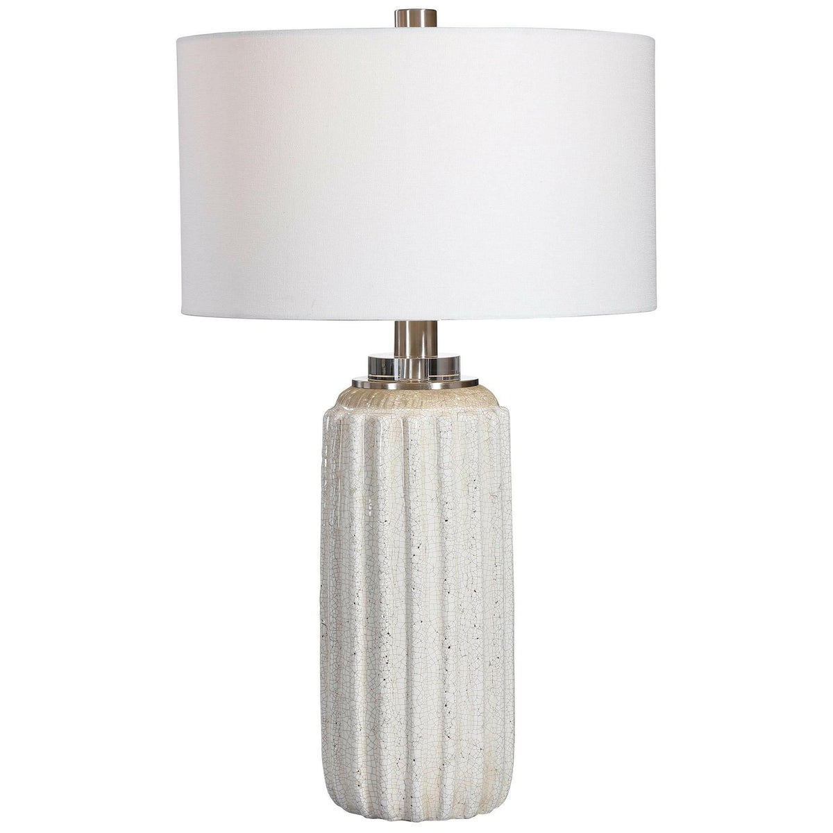 Azariah White Crackle Table Lamp.