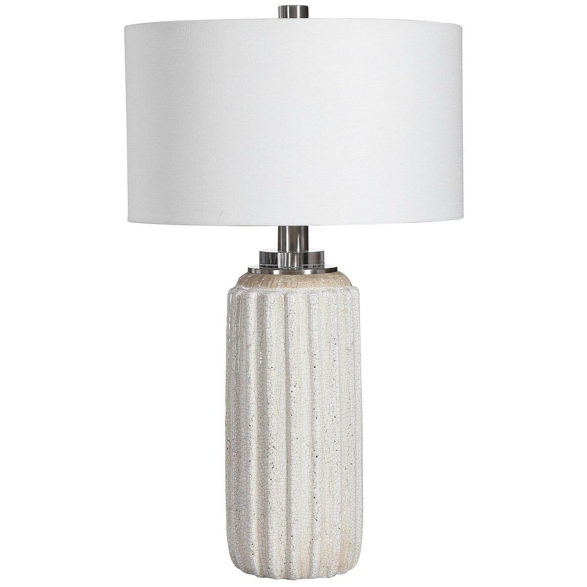 Azariah White Crackle Table Lamp.