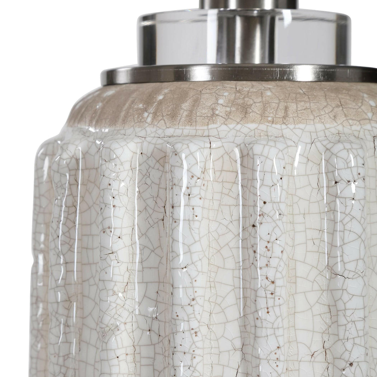 Azariah White Crackle Table Lamp.