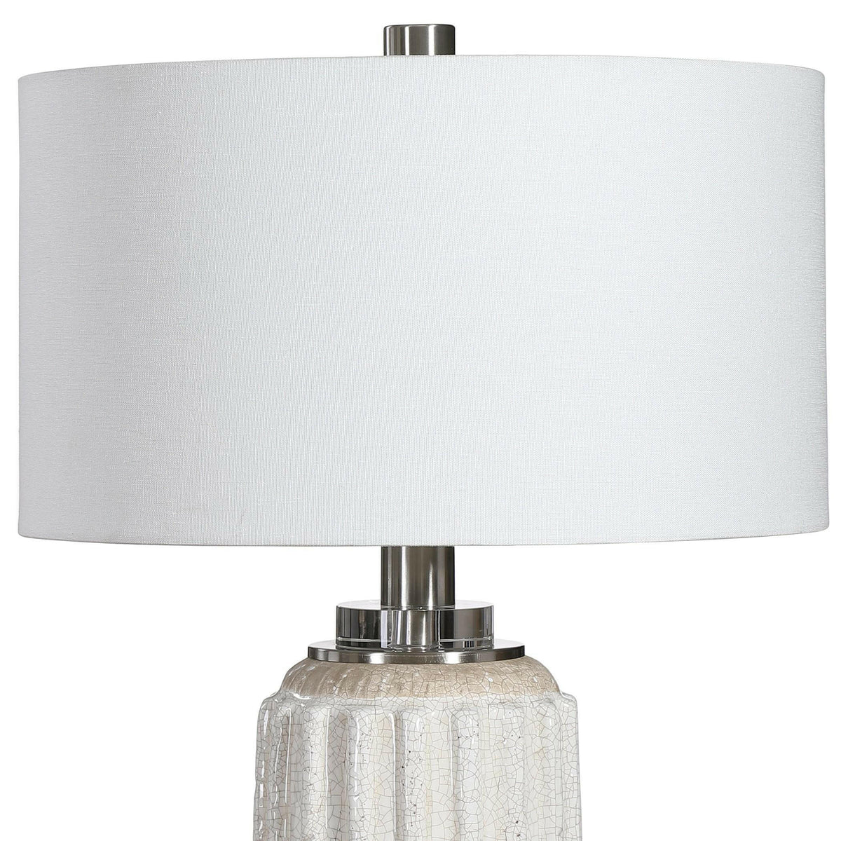 Azariah White Crackle Table Lamp.