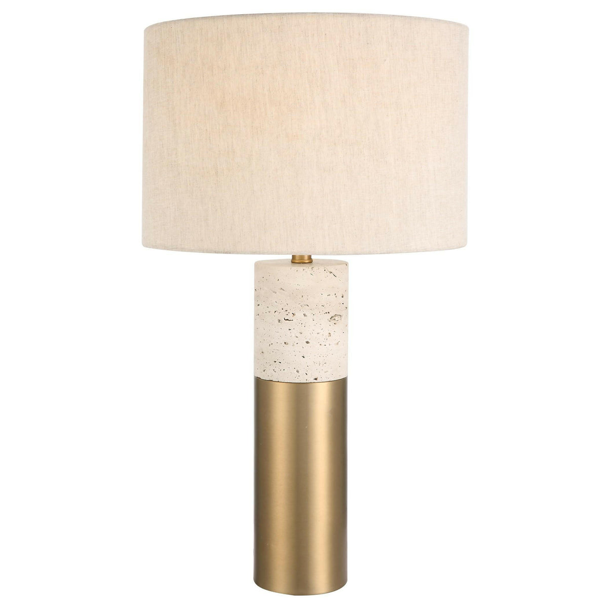 Gravitas Elegant Brass & Stone Lamp.
