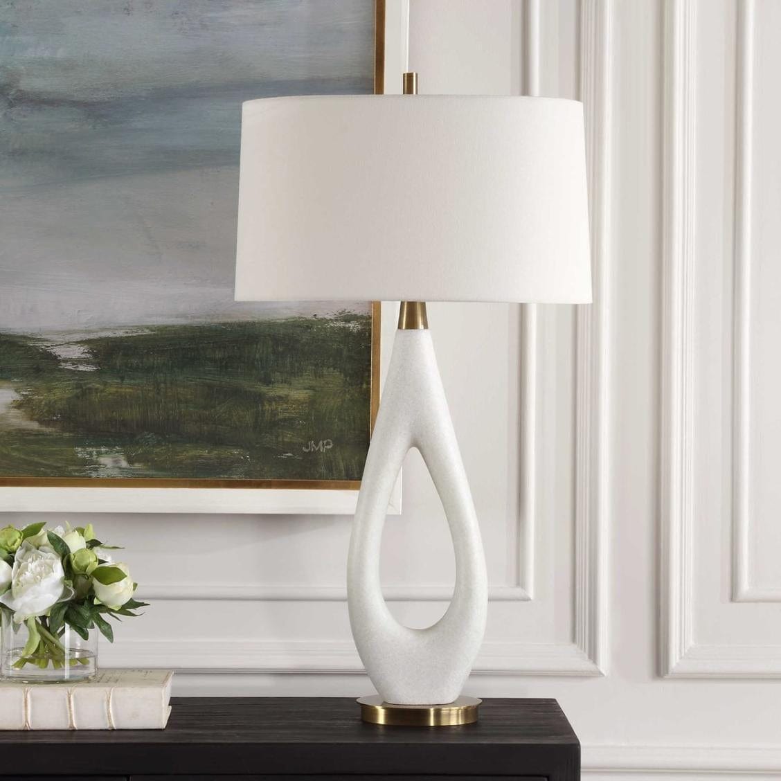 Uttermost Promenade White Table Lamp.