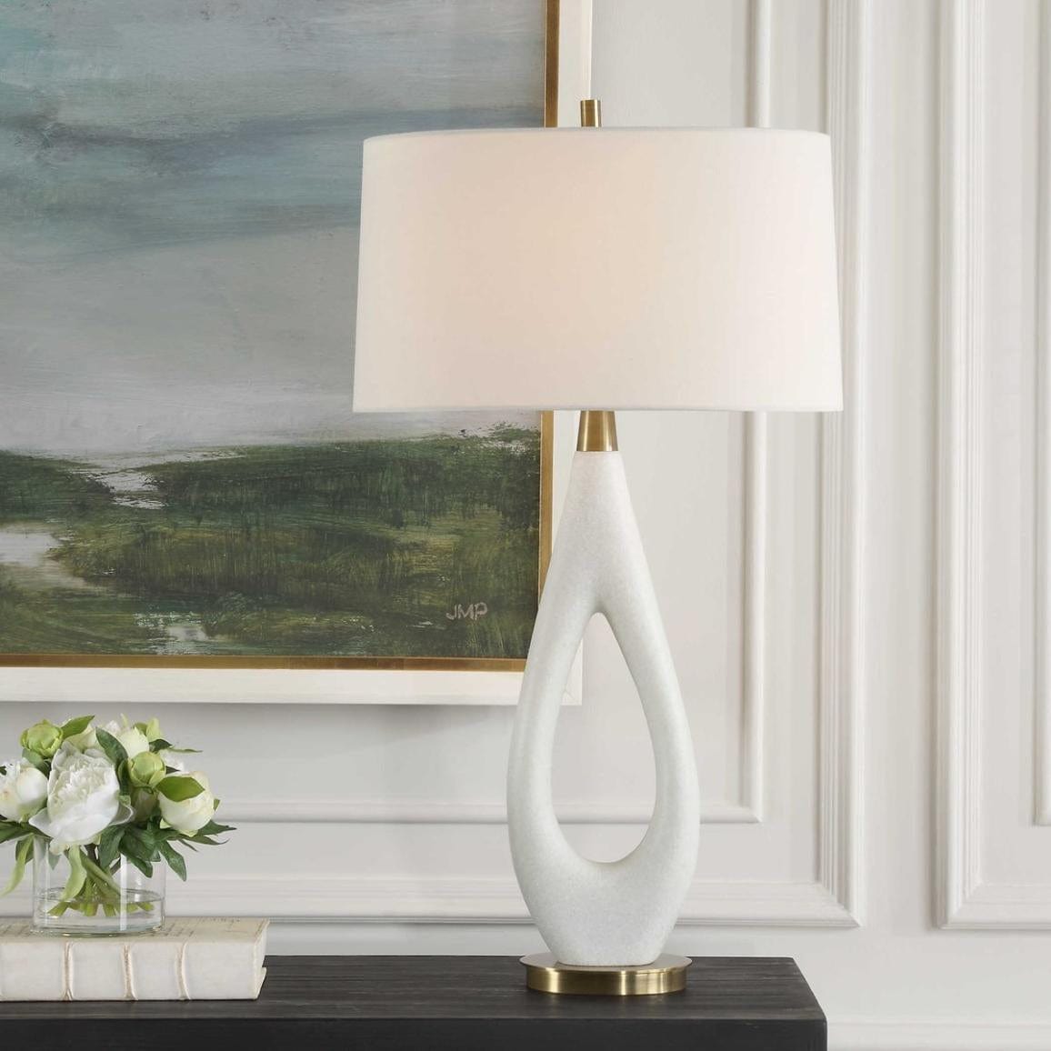 Uttermost Promenade White Table Lamp.