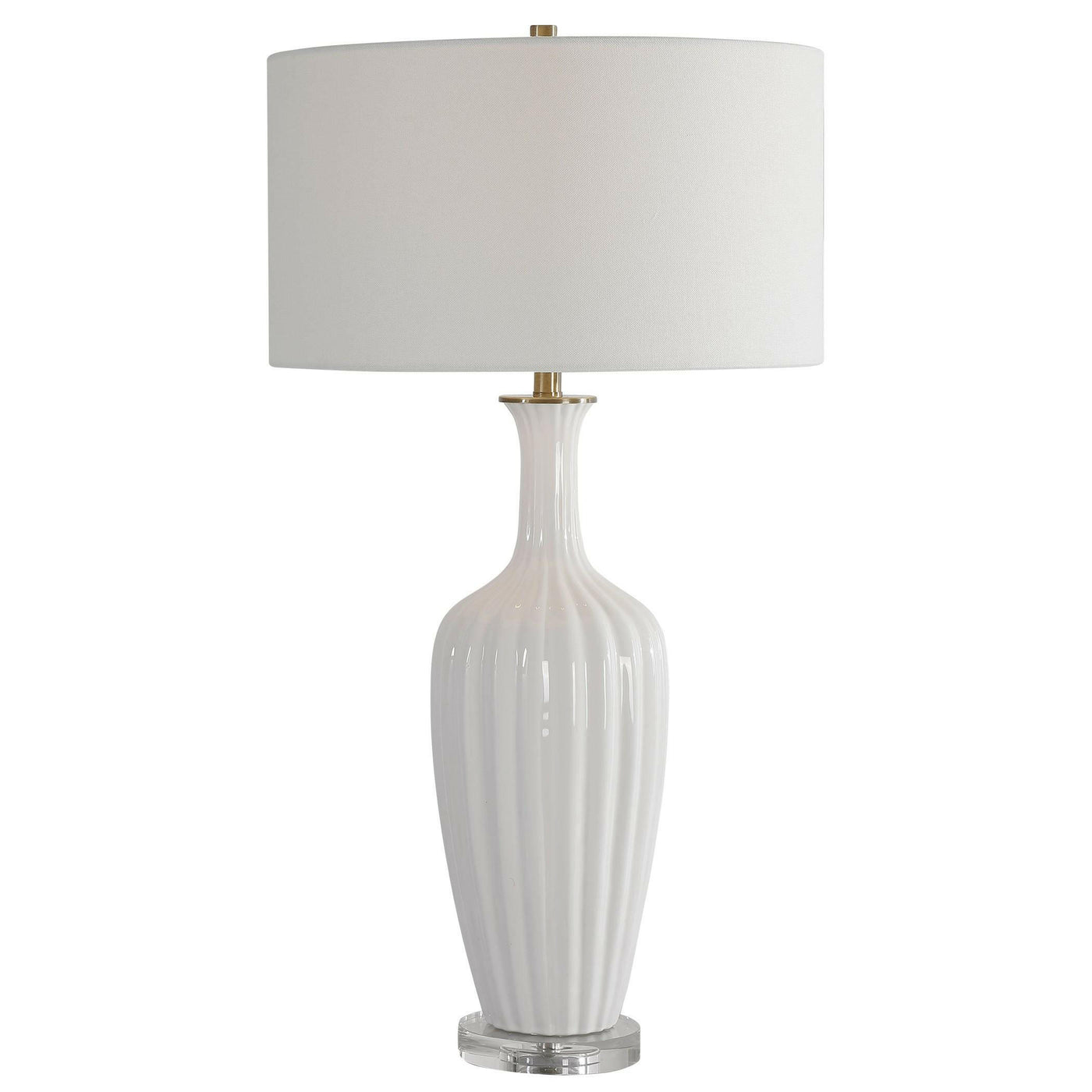 Uttermost Lighting Uttermost Strauss White Ceramic Table Lamp House of Isabella UK