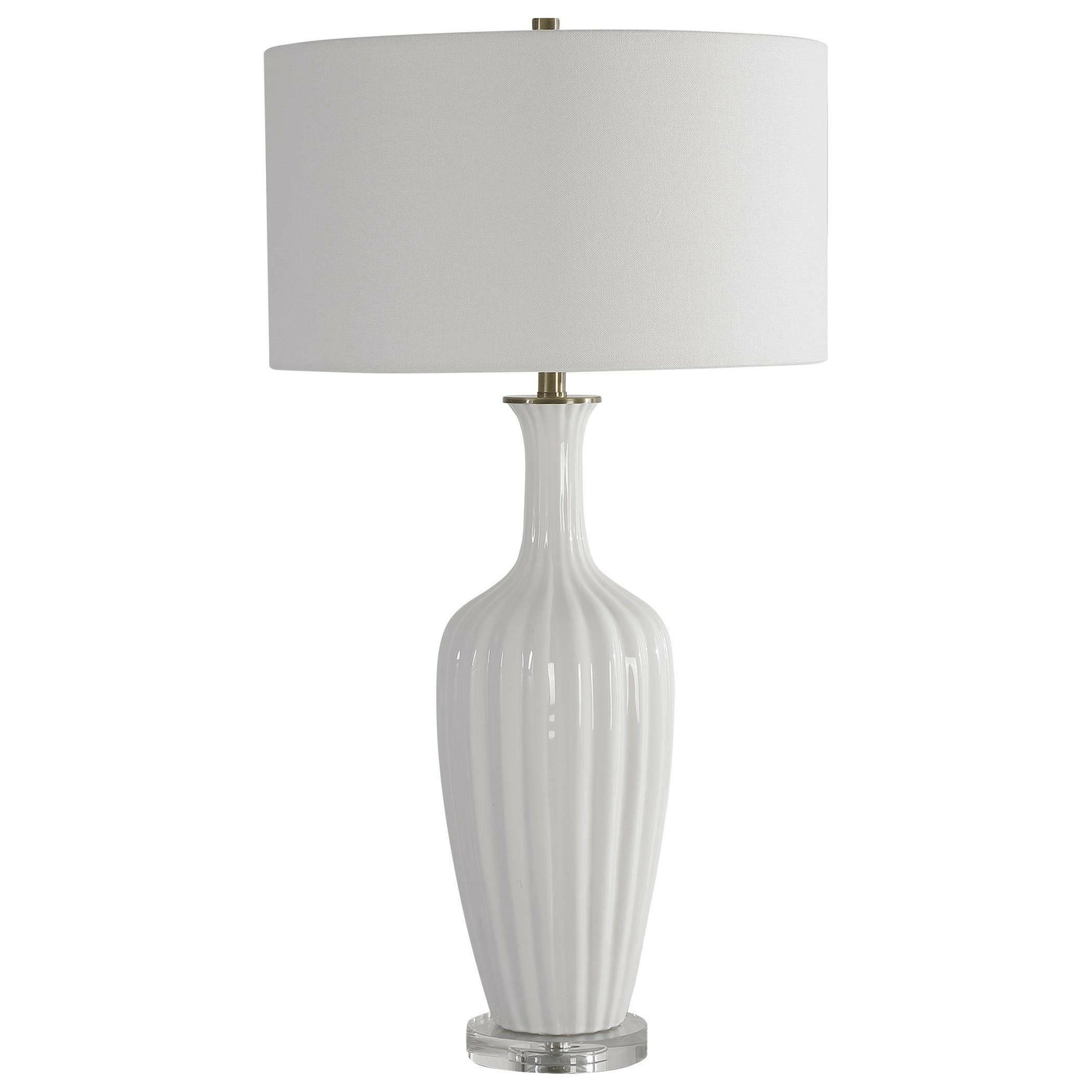 Uttermost Lighting Uttermost Strauss White Ceramic Table Lamp House of Isabella UK