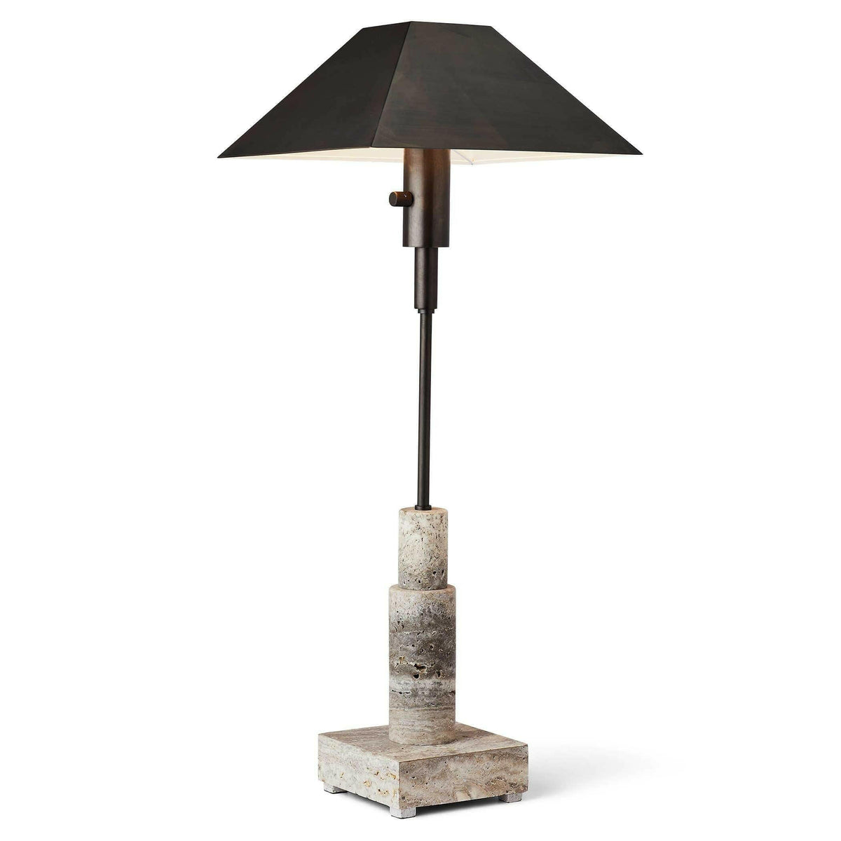 Telescope Buffet Lamp - Gray Travertine/bronze.