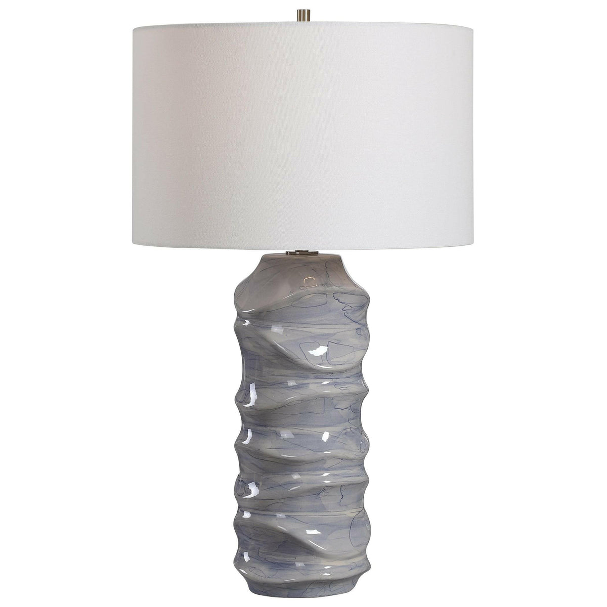 Waves Blue & White Table Lamp.