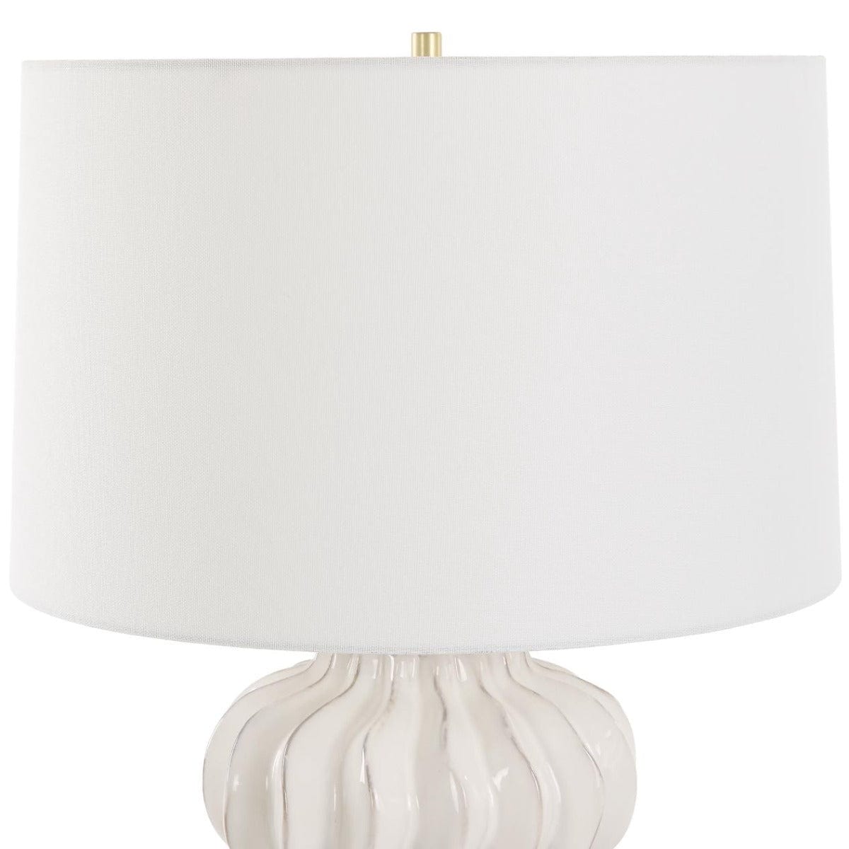 Uttermost Wrenley Ridged White Table Lamp.