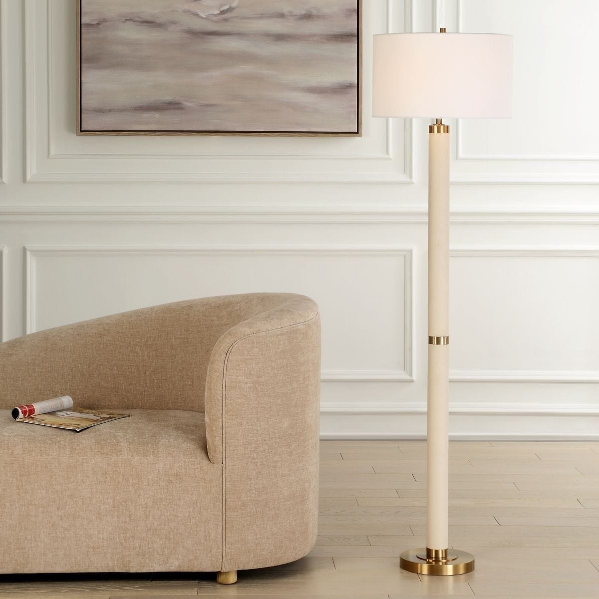 Uttermost Lighting Wessex White Floor Lamp House of Isabella UK