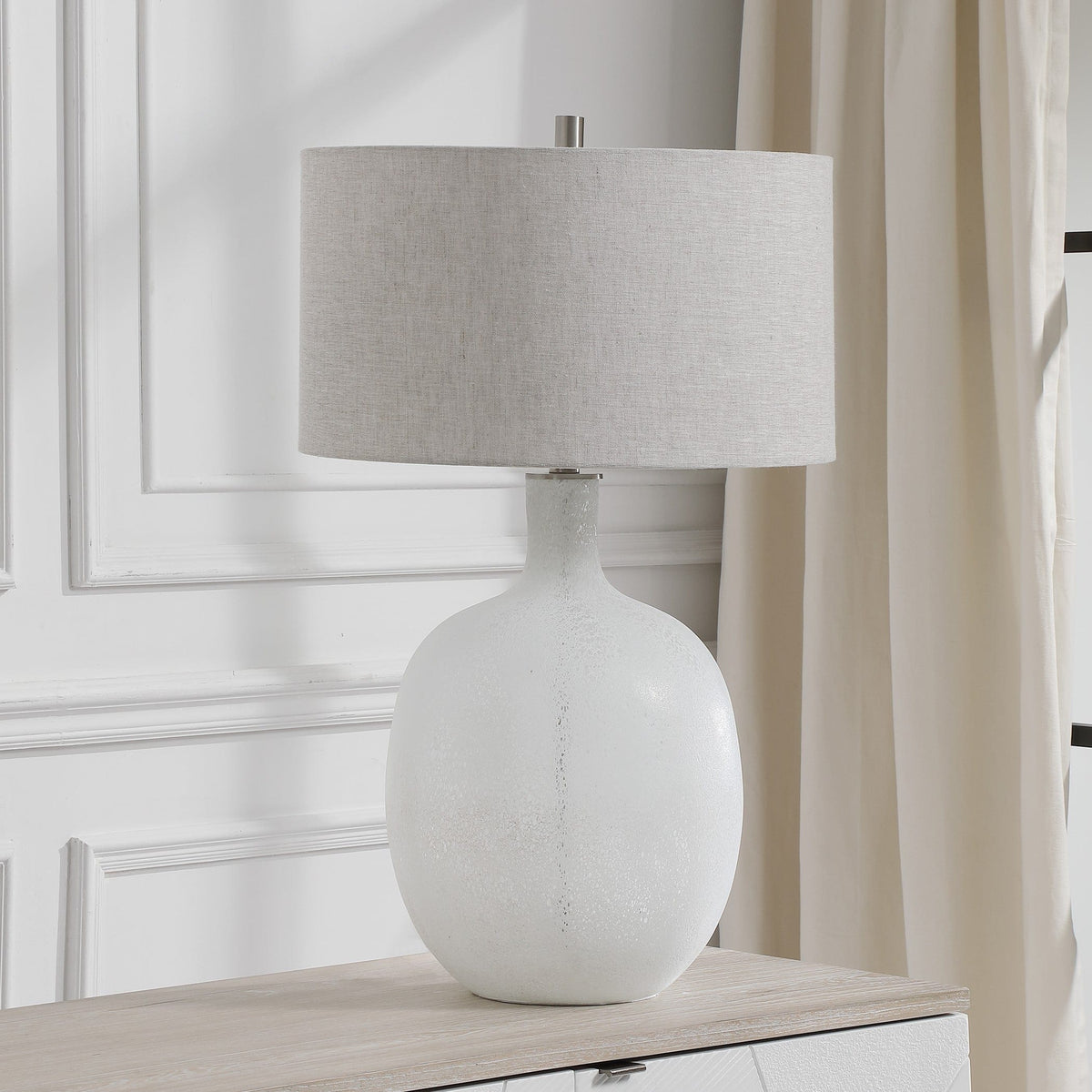 Uttermost Lighting Whiteout Mottled Glass Table Lamp House of Isabella UK