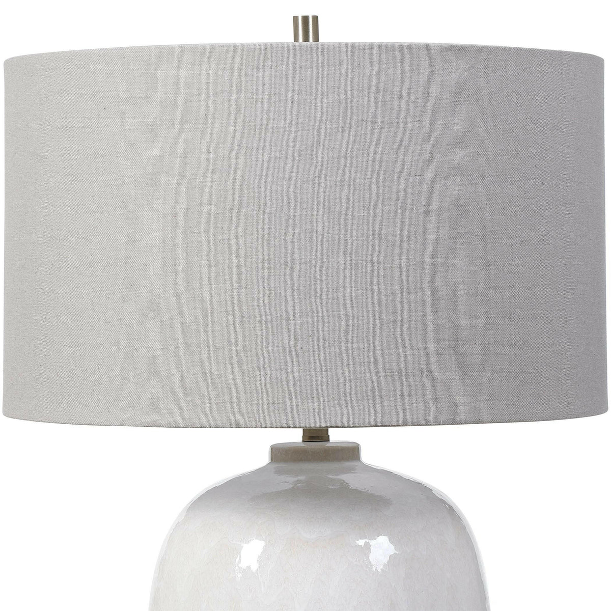 Winterscape White Glaze Table Lamp.
