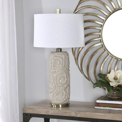 Uttermost Lighting Zade Warm Gray Table Lamp House of Isabella UK