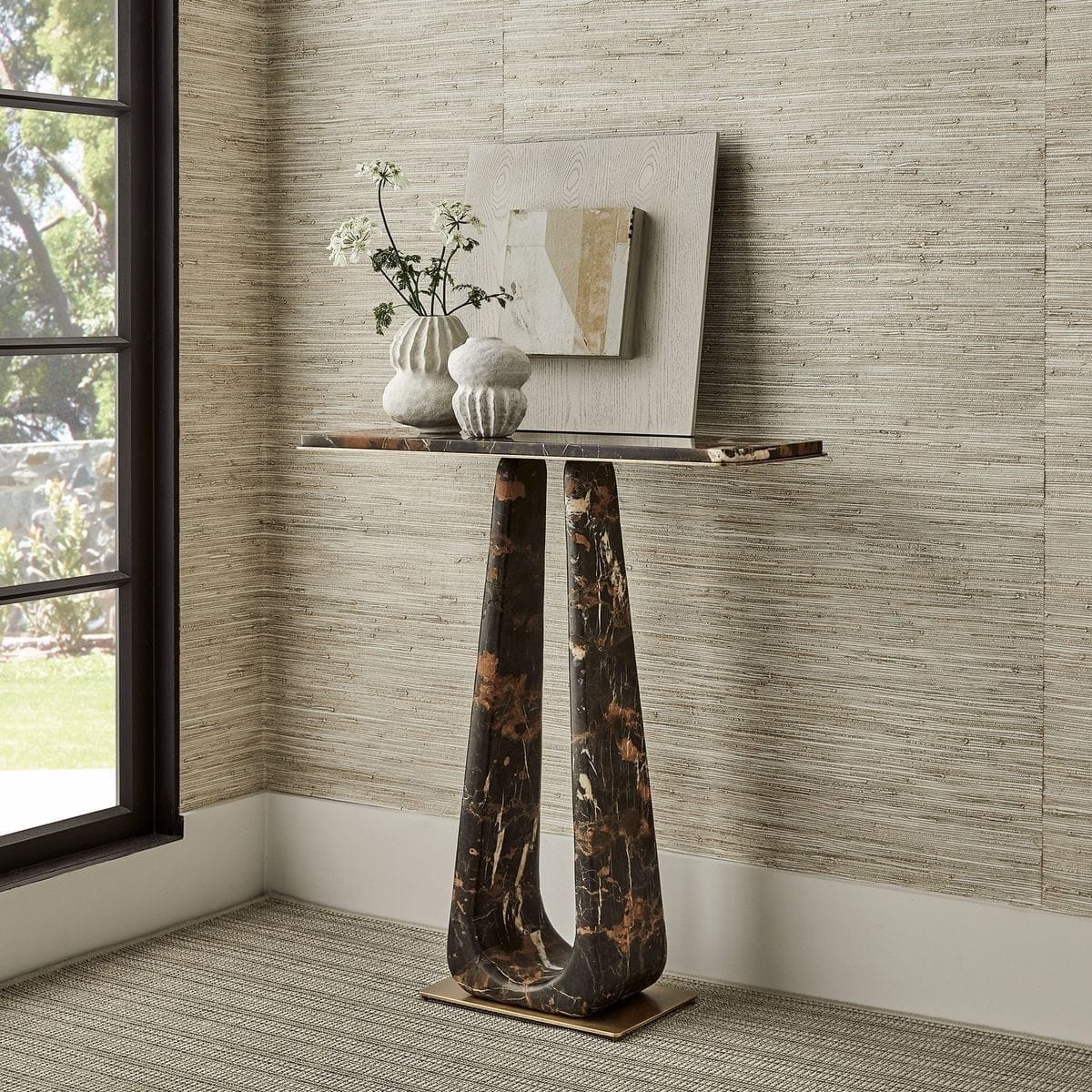 Uttermost Living About Turn Console Table in Michelangelo Marble House of Isabella UK