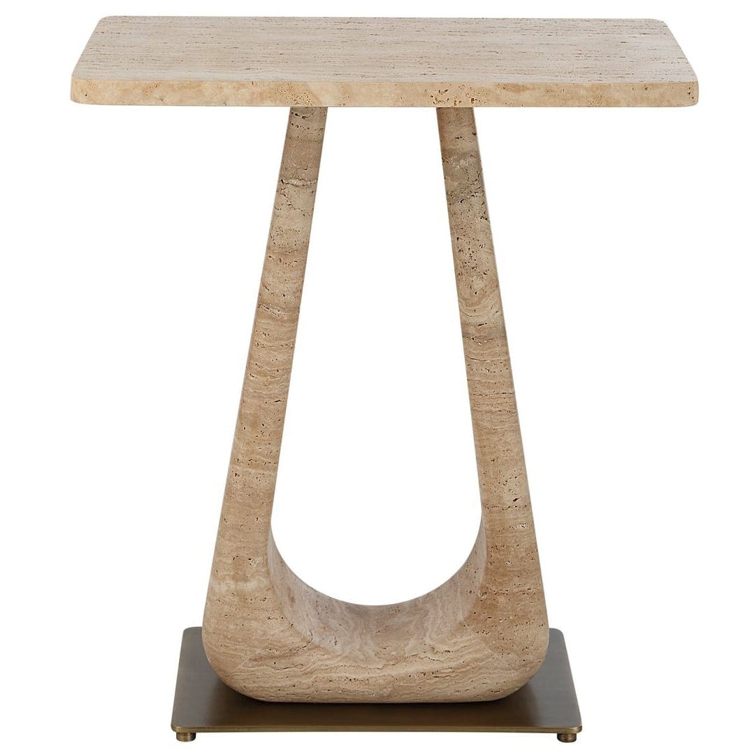 Uttermost Living About Turn Side Table in Travertine House of Isabella UK